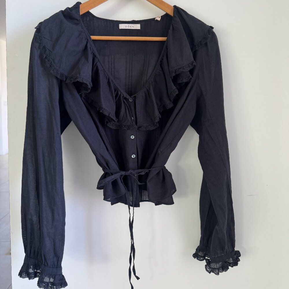 DOEN Ruffle Blouse - midnight